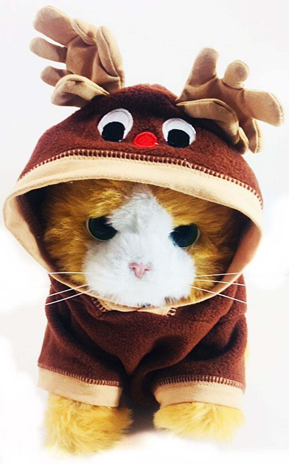 Christmas Pet Reindeer Outfit Xmas Dog Cat Coat Puppy Costume Hoodie Cloth 30Cm